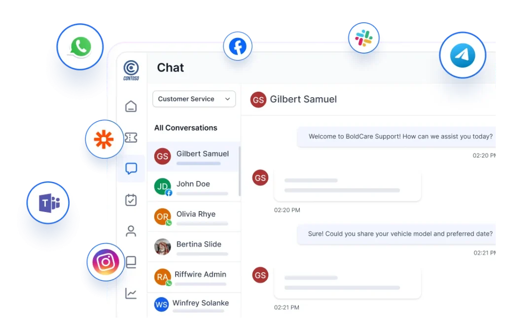 Client portal interface with ticket submission and AI response options.
