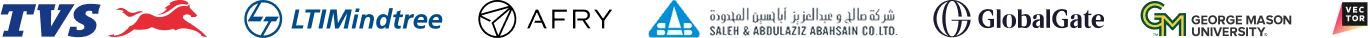 Bolddesk trusted companies worldwide, including TVS, LTIMindtree, AFRY, GlobalGate, Vector and GMU logos