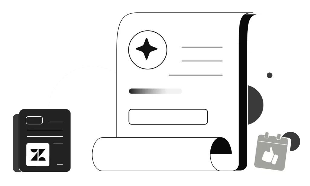Zendesk alternative dashboard illustration on mobile app, showcasing support tickets, workflow tools and ratings online!