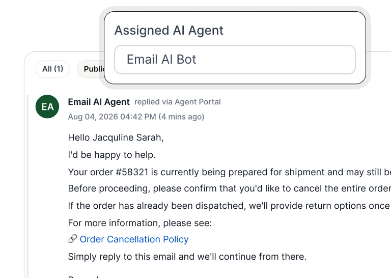 Email support powered by AI automates customer inquiries, manages responses, and delivers faster service efficiently.