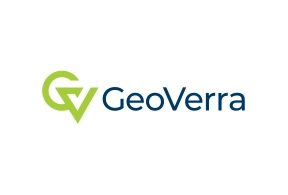 GeoVerra logo with green GV icon and IT help desk ticketing system branding and blue company name display