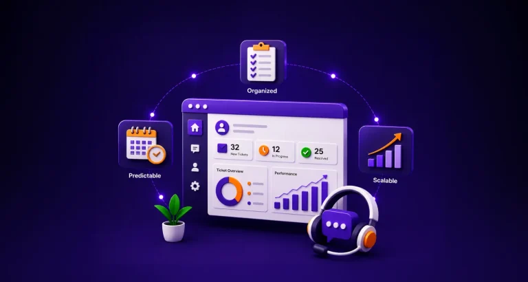 How to make support operations more organized, predictable, and scalable with dashboard metrics, ticket tracking hub map Show more lines