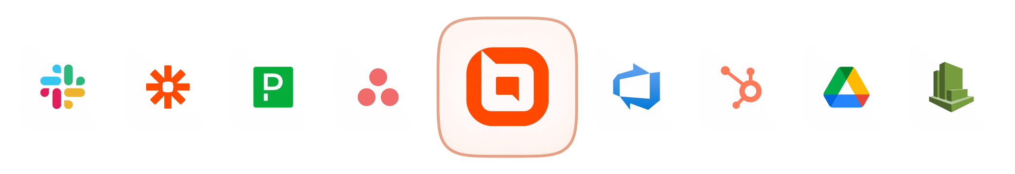 BoldDesk Enterprise integrations with Microsoft Entra ID, Jira, Salesforce, Microsoft Teams, Slack, Azure DevOps, HubSpot, Google Drive, and AWS CloudWatch.