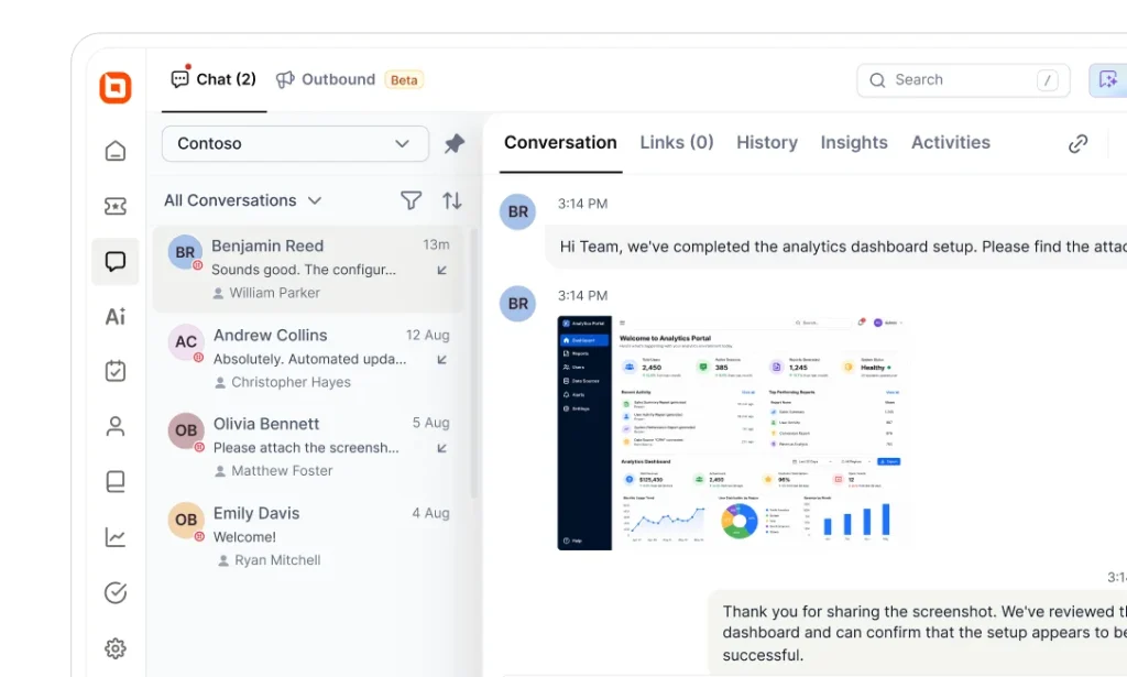 SMS support conversation with MMS attachments, including images, documents, and media shared directly within customer message threads.