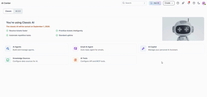 BoldDesk admin center displaying help desk settings with ticket fields, forms, templates, views, and configuration tools