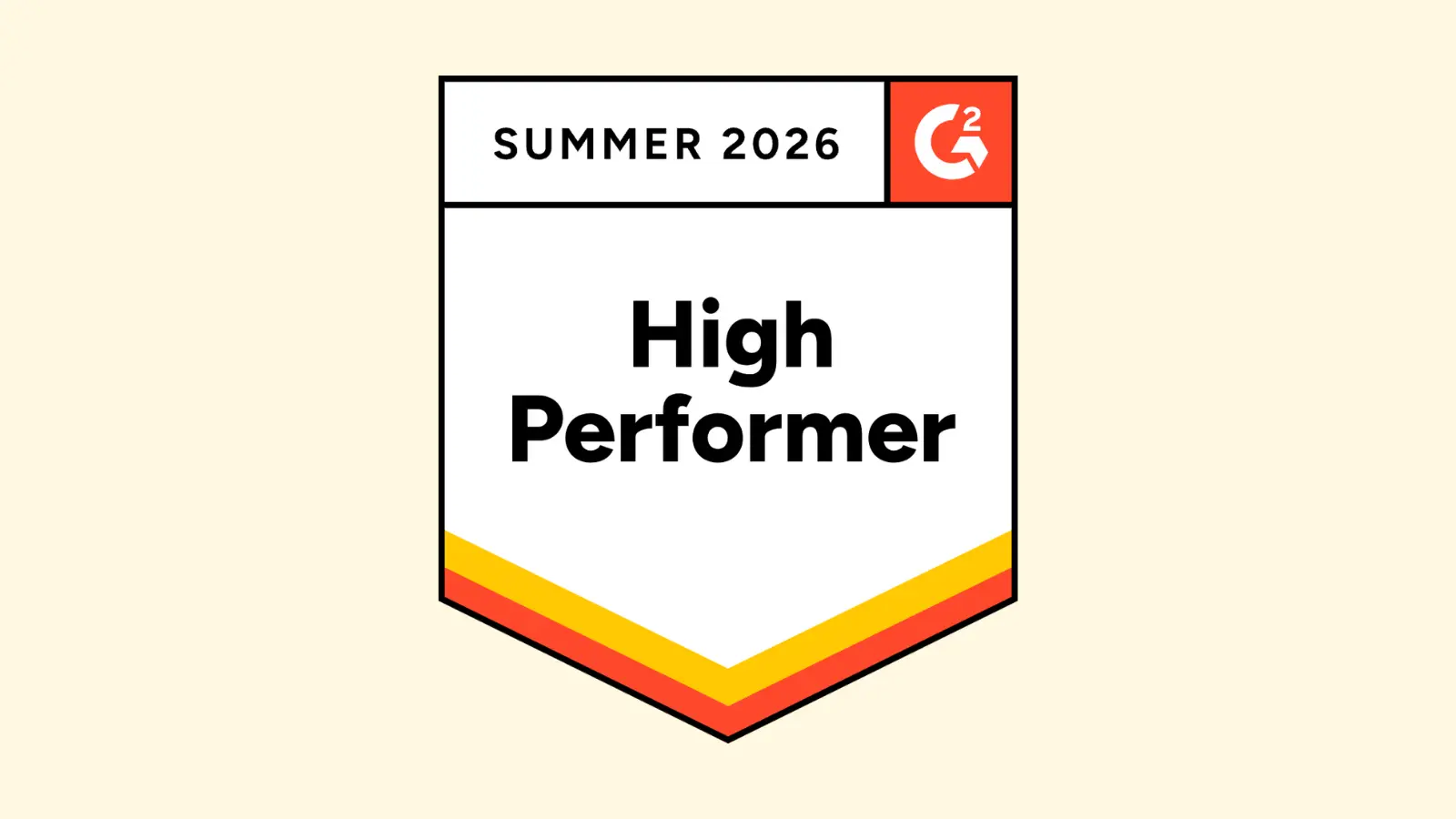 Digital customer service platform G2 Summer 2026 Report badge recognizing High Performer achievement.