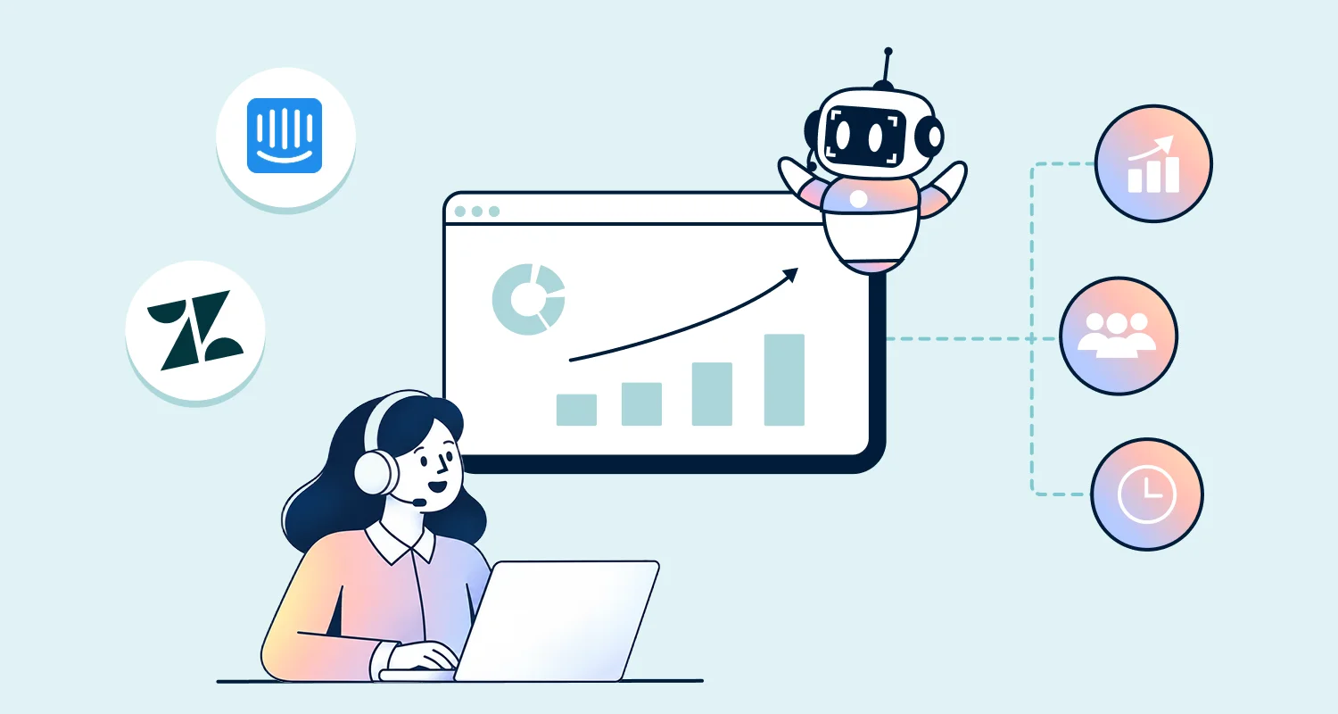 AI customer service agent using analytics and automation tools to improve support performance.