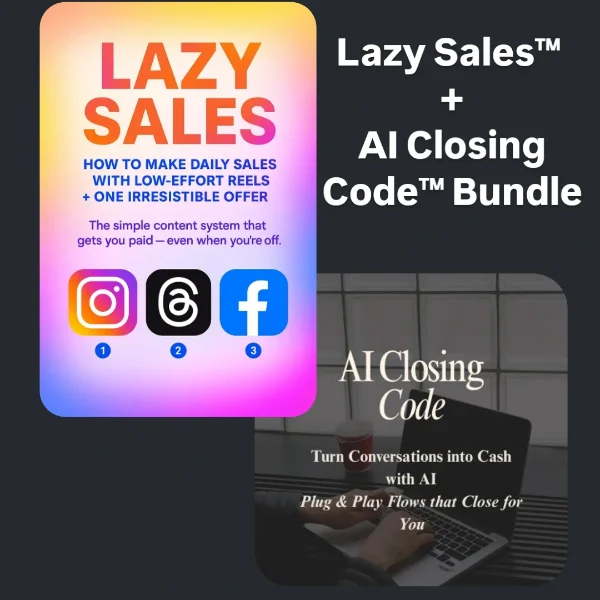 store product block Lazy Sales + AI Closing Code Bundle poster