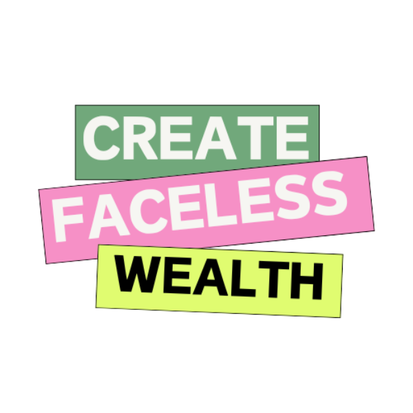 store product block CREATE FACELESS WEALTH poster