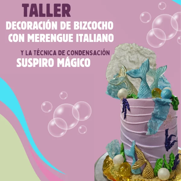 store product block Decoración de Bizcocho con merengue Italiano y la técnica de condensación (Suspiro Mágico) poster