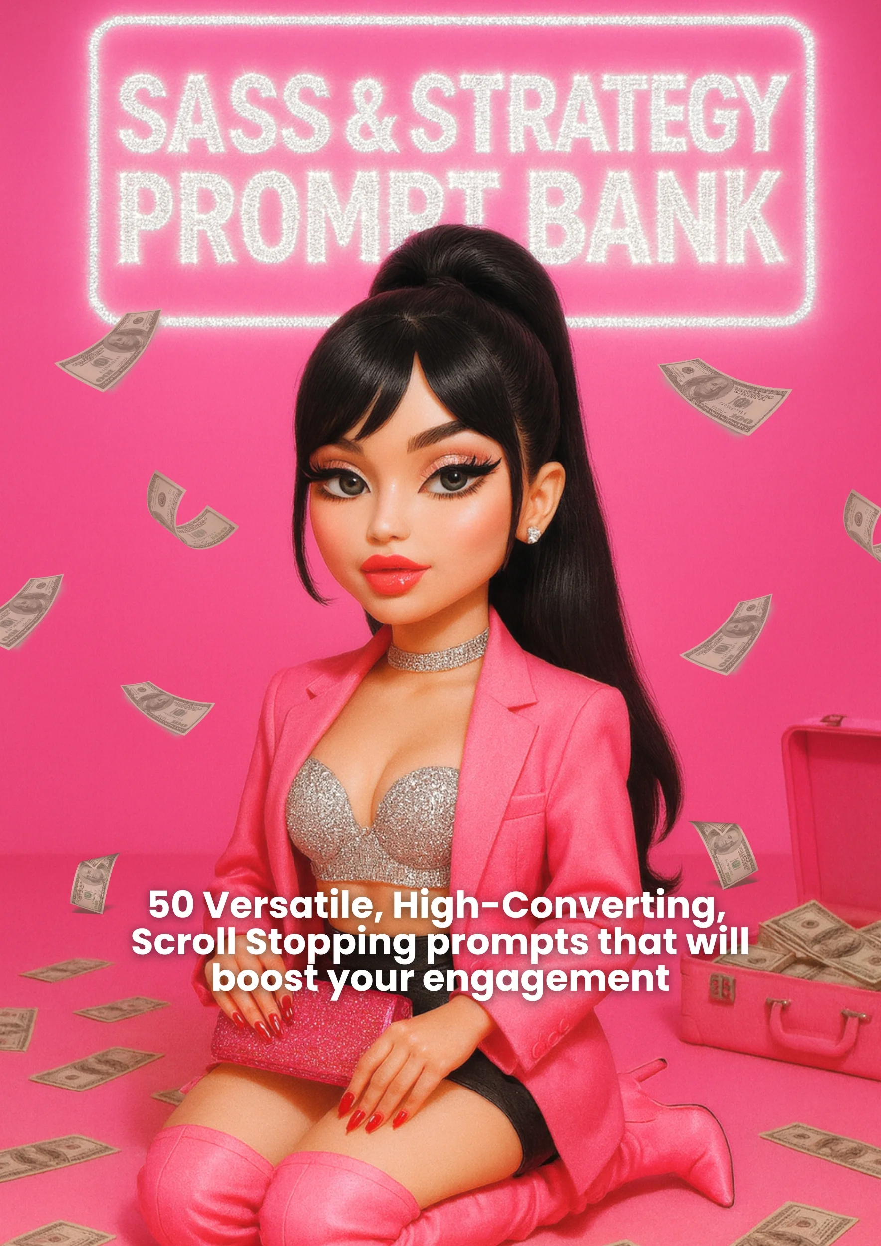store product block SASS & STRATEGY PROMPT BANK 💅🏻 poster