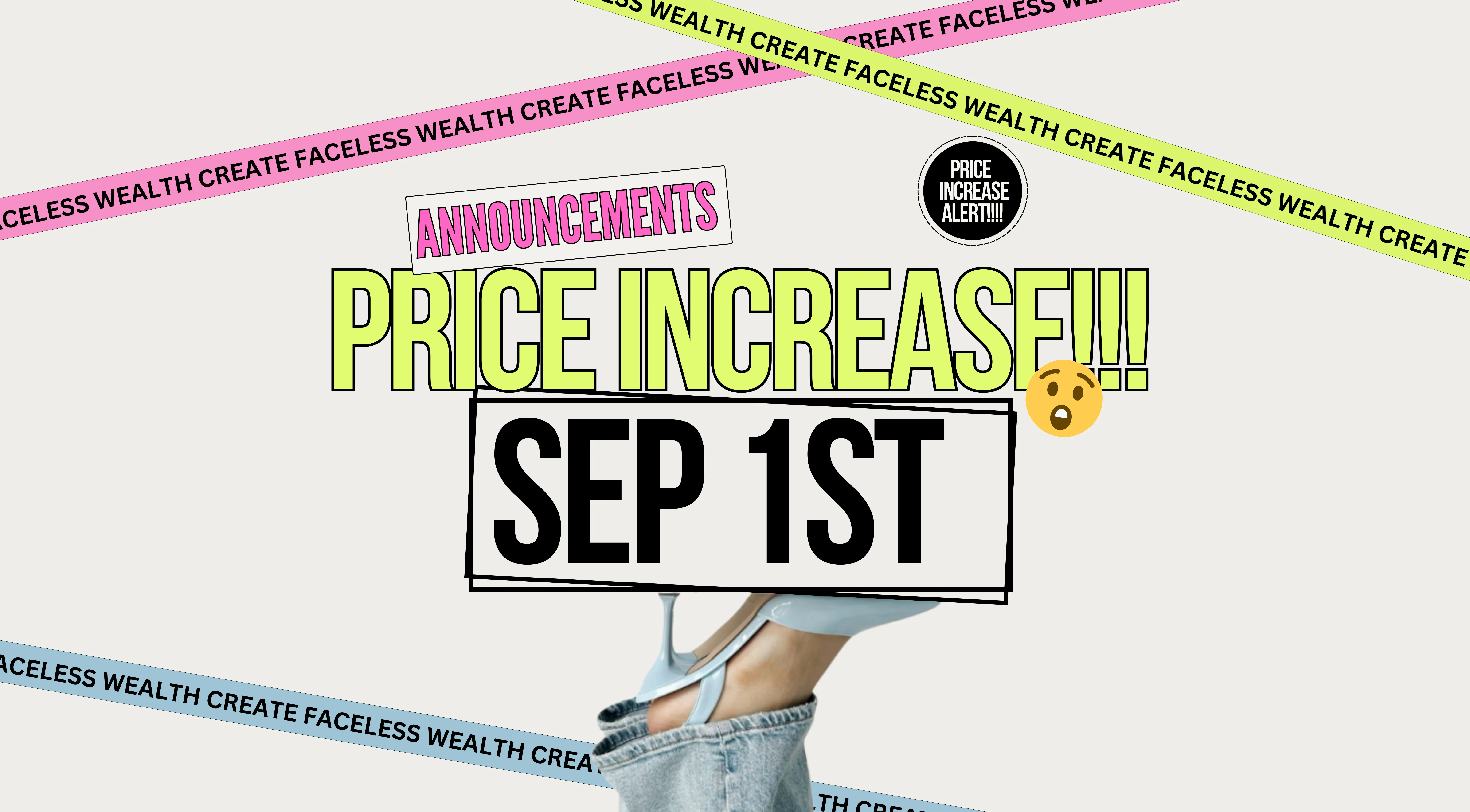 store product block CREATE FACELESS WEALTH poster
