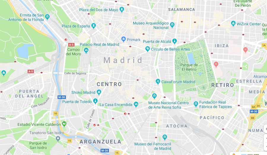 mapa de madrid centro