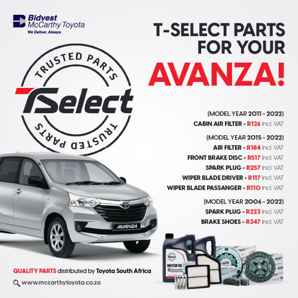 T-Select Parts for Your Avanza image