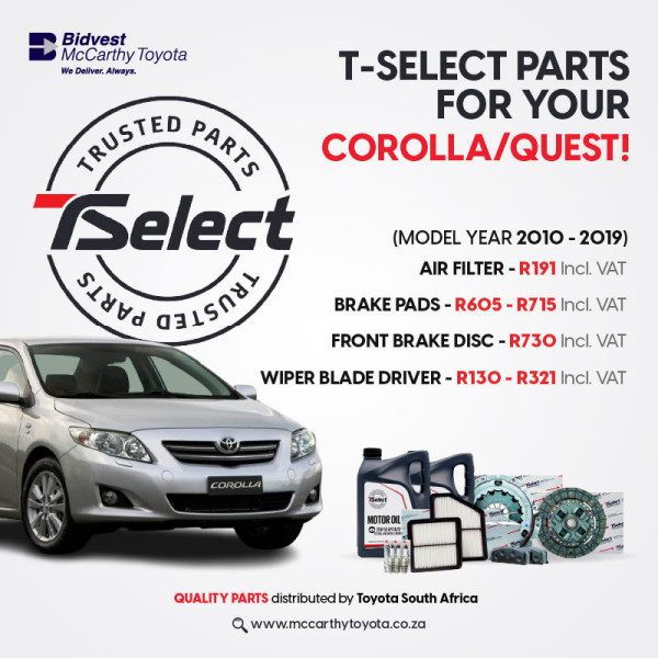 T-Select Parts for Your Corolla/Quest image