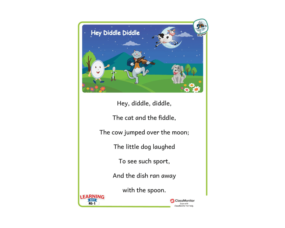 Rhymes Activity Hey Diddle Diddle - Introduction - ClassMonitor