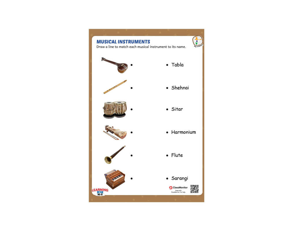 My Country - India Activity Activity For Musical Instruments ...