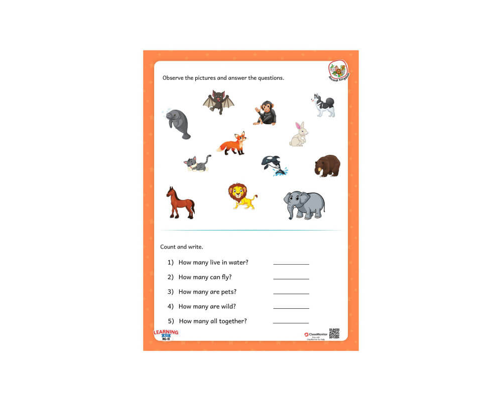 Classification Of Animals Worksheet