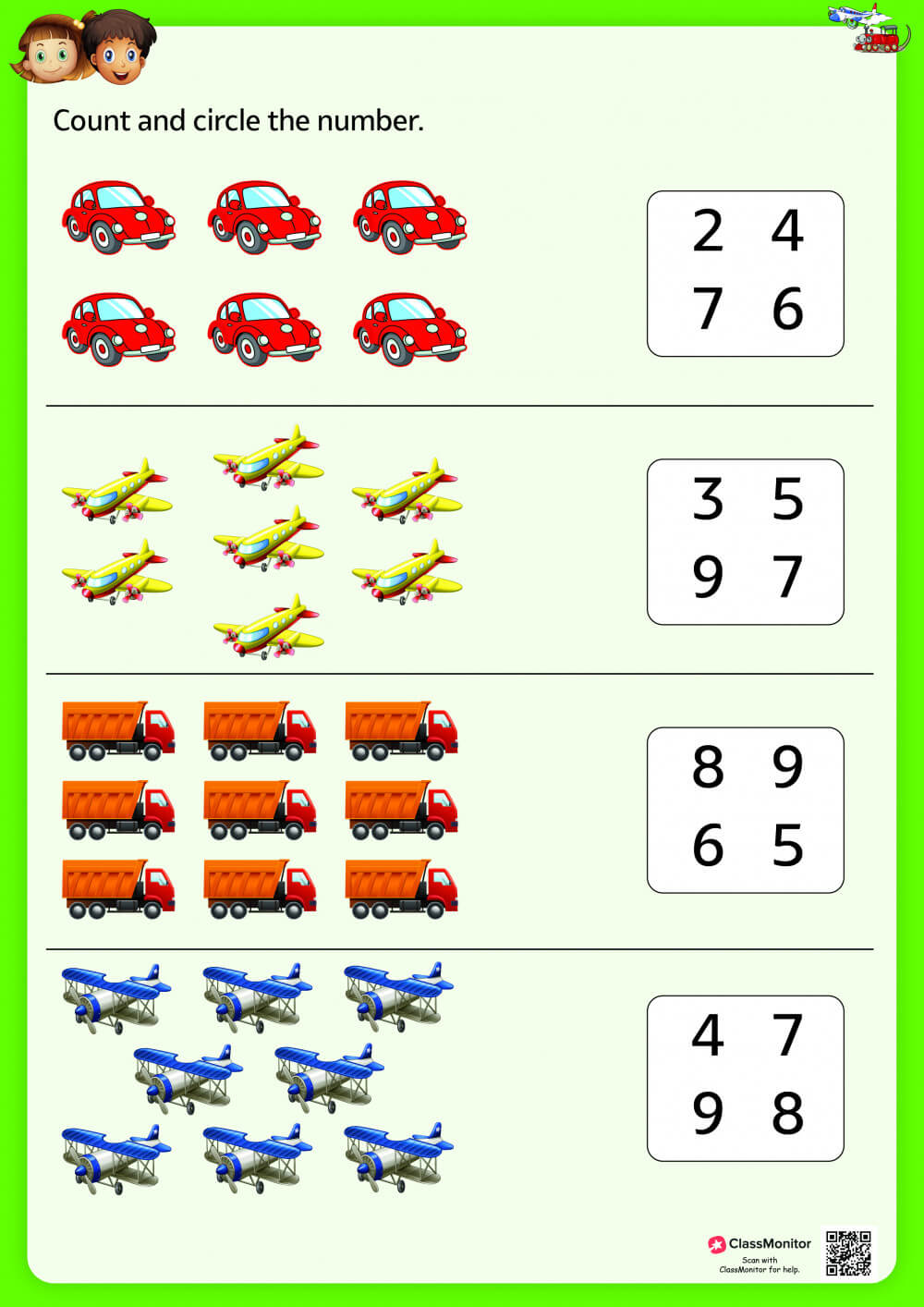 Worksheet-Count & Circle The Number
