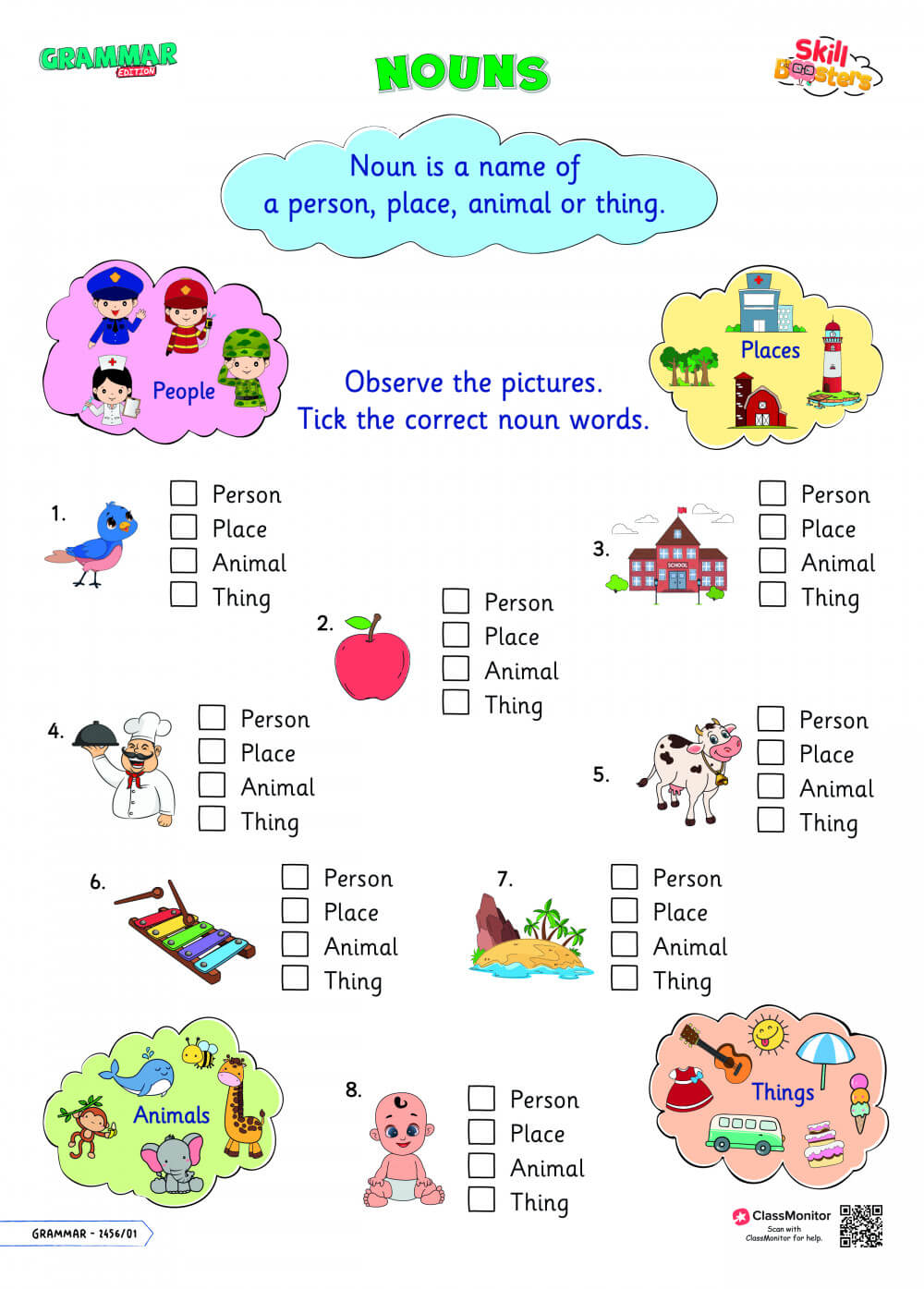 Nouns Worksheet - Tick The Noun