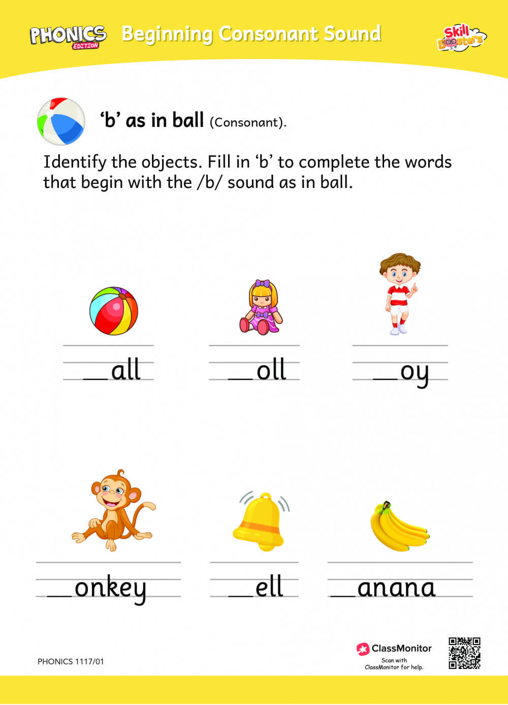 Phonics Unit 1 Activity Consonant Beginning Sound Worksheet Classmonitor 9797