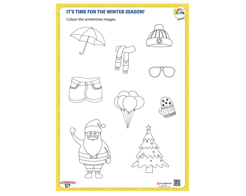 Worksheet - Colour The Wintertime Images