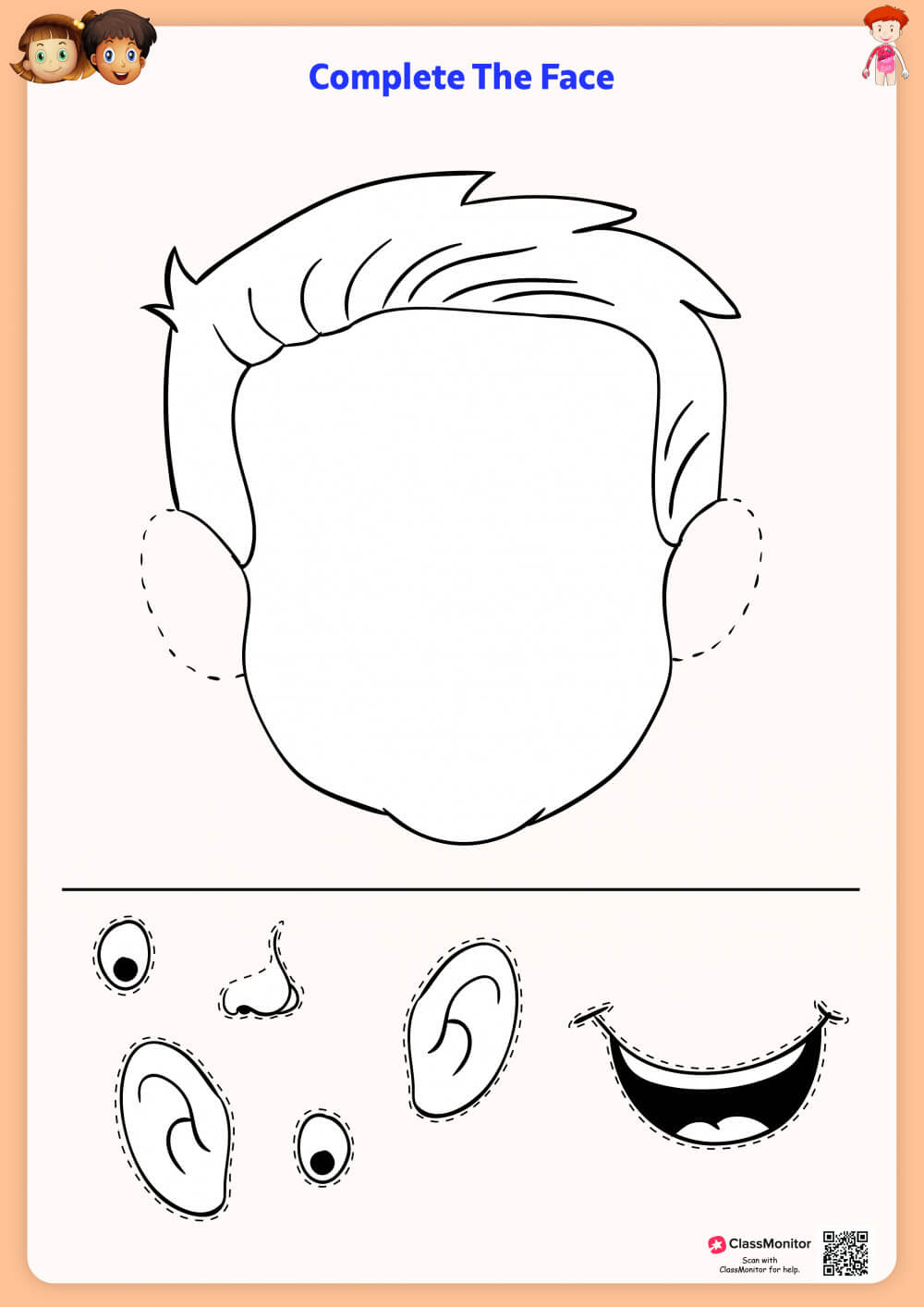 Eyes Nose Mouth Ears Worksheet For Kids 69   Activity Image 91 