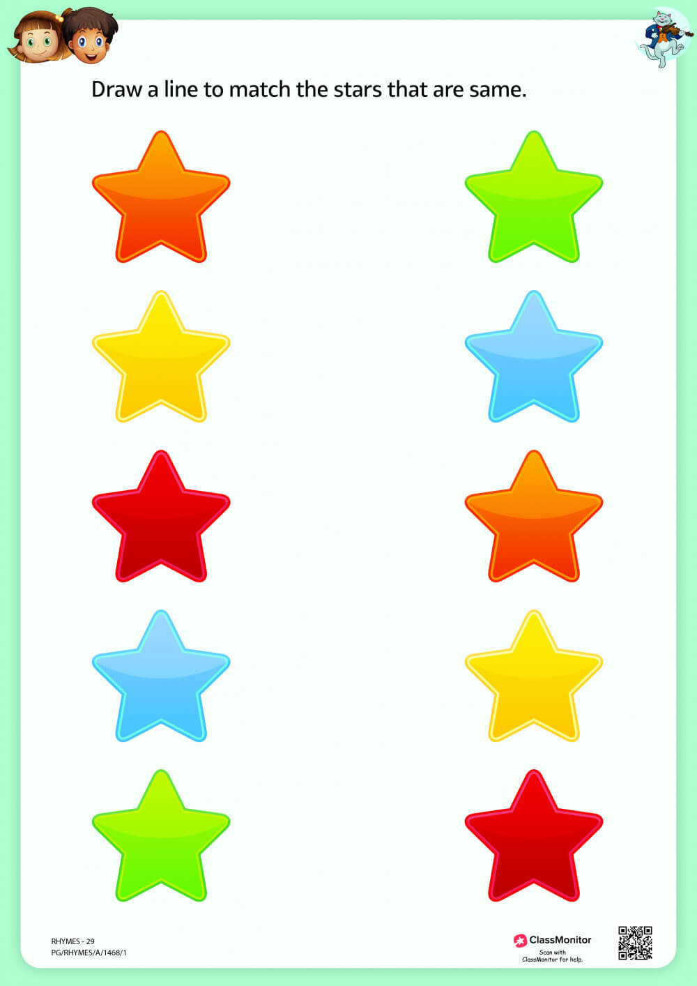 Do-It-Yourself Activity Twinkle Twinkle Little Star- Matching Worksheet ...