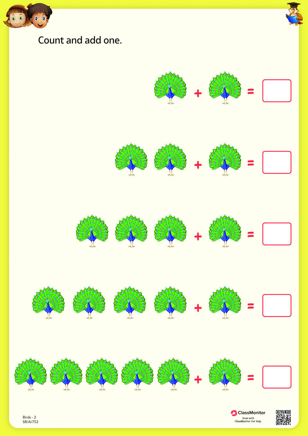 WORKSHEET - COUNT AND ADD ONE