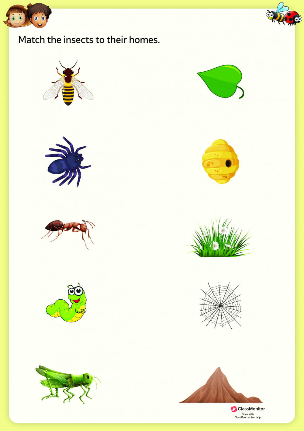 insect worksheets kindergarten