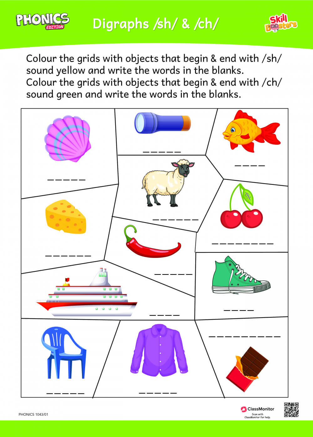 Worksheet - Diagraphs "Sh" and "Ch"