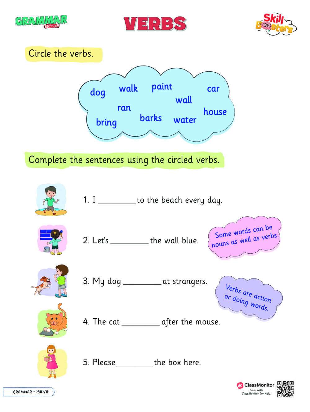 Complete the Sentences Using The Circled Verbs