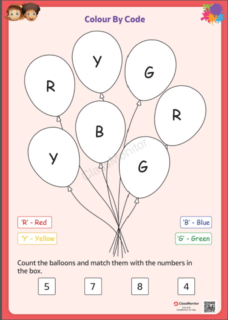 Colour & Count Worksheet