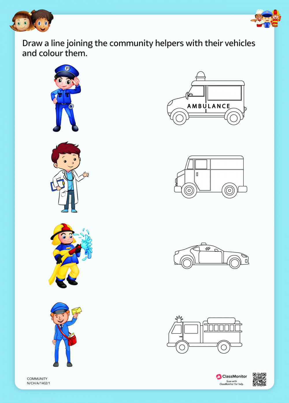 Worksheet - Match the Community Helper