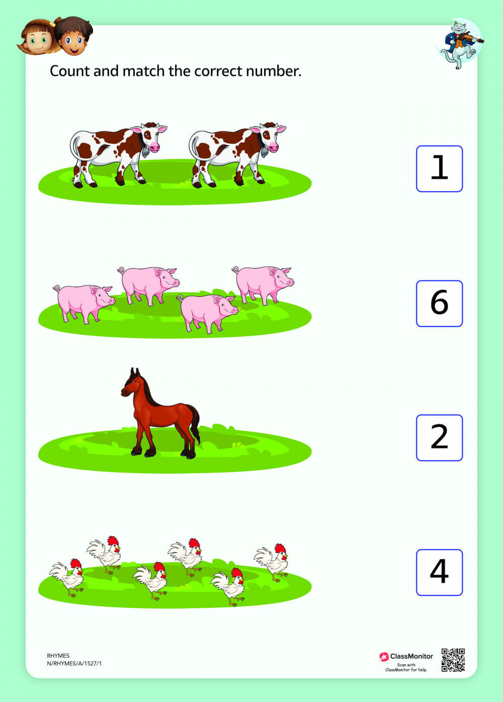 Worksheet - Circle and Match the Correct Number