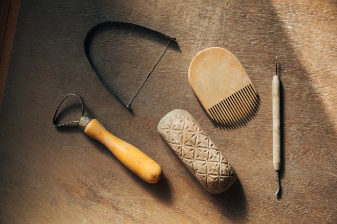 Tools to use during the hands-on pottery-making