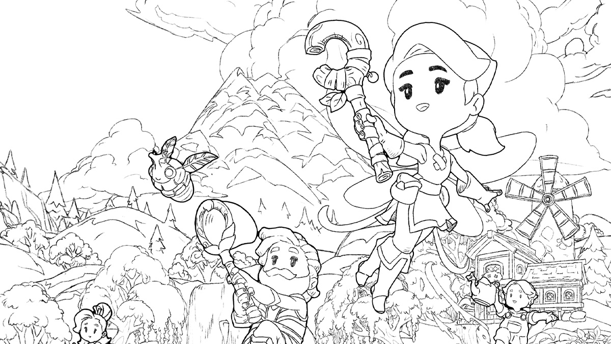 Your very own Fae Farm coloring page! 