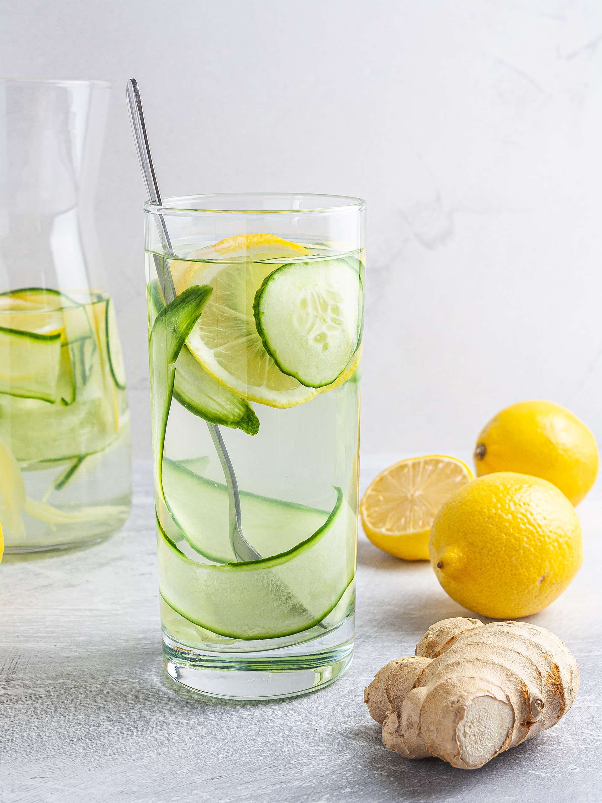 Cucumber Ginger Lemon Water Foodaciously