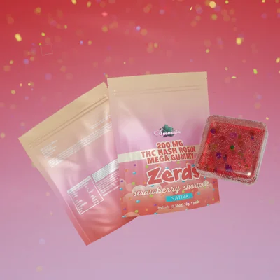 Zerds Strawberry Shortcake Hash Rosin Gummy Single 200mg