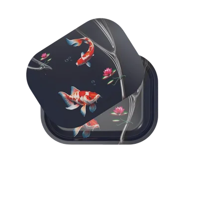 Rolling Tray with Magnetic Cover Night Swim by Tanner Valant