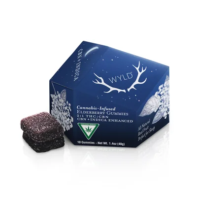 WYLD - Elderberry Indica 4:1 THC:CBN Gummies 200mg