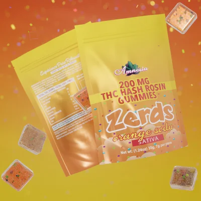 Zerds Orange Soda Hash Rosin Gummies 5pk 200mg