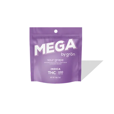Mega Sour Grape Gummies 100mg