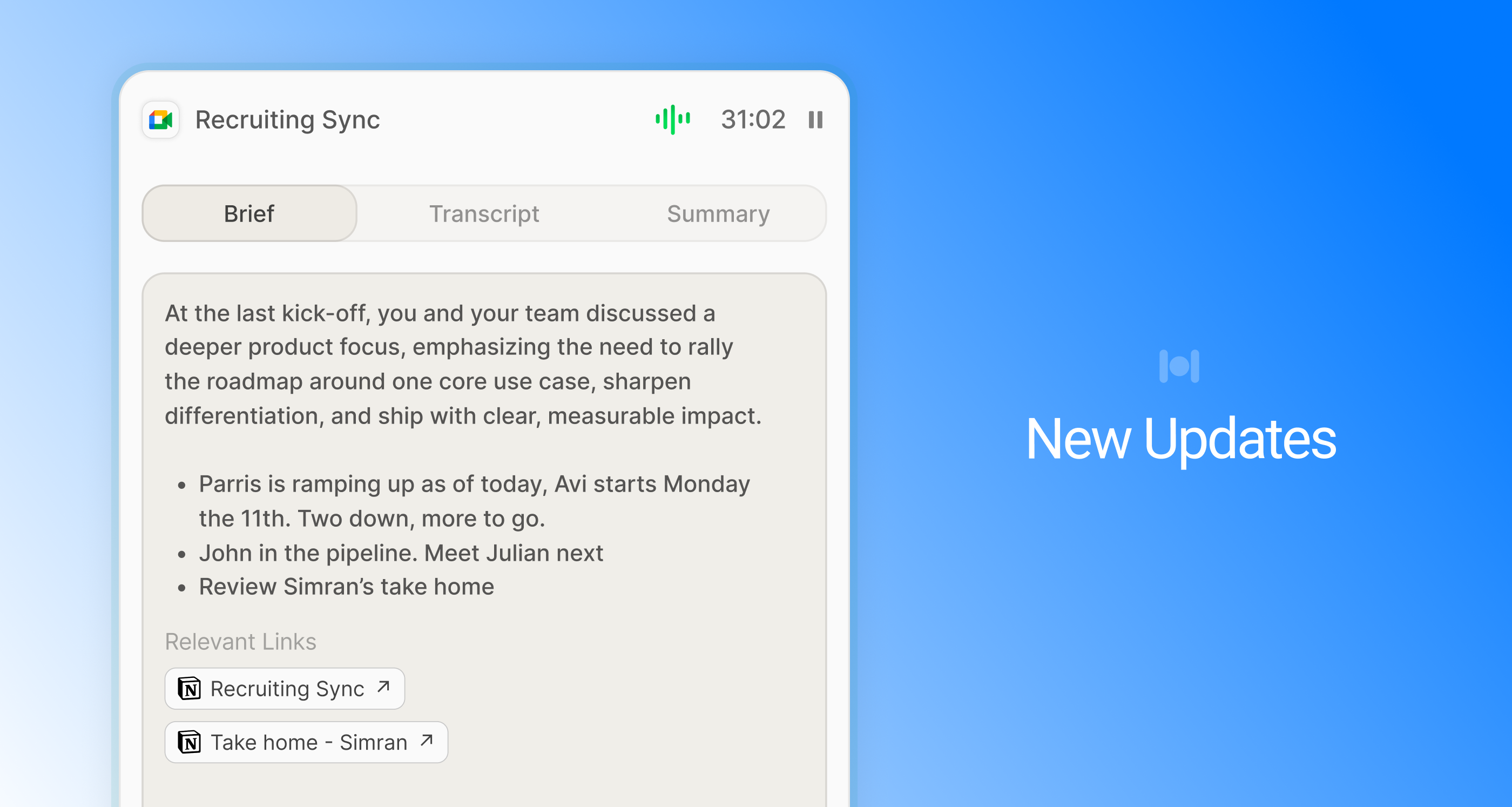 Updates
