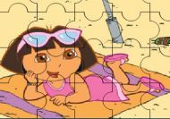 Imagen del juego: Puzzle de Dora en la playa