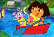 Imagen del juego: Puzzle de Dora y Botas en el río
