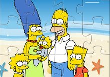 Puzzle de los Simpson en la playa