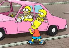 Homer aparcando el coche