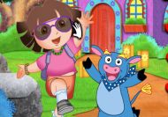 Imagen del juego: Viste a Dora y al cerdito Benny