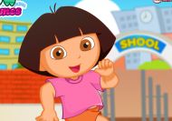 Dora en el laberinto hacia la escuela